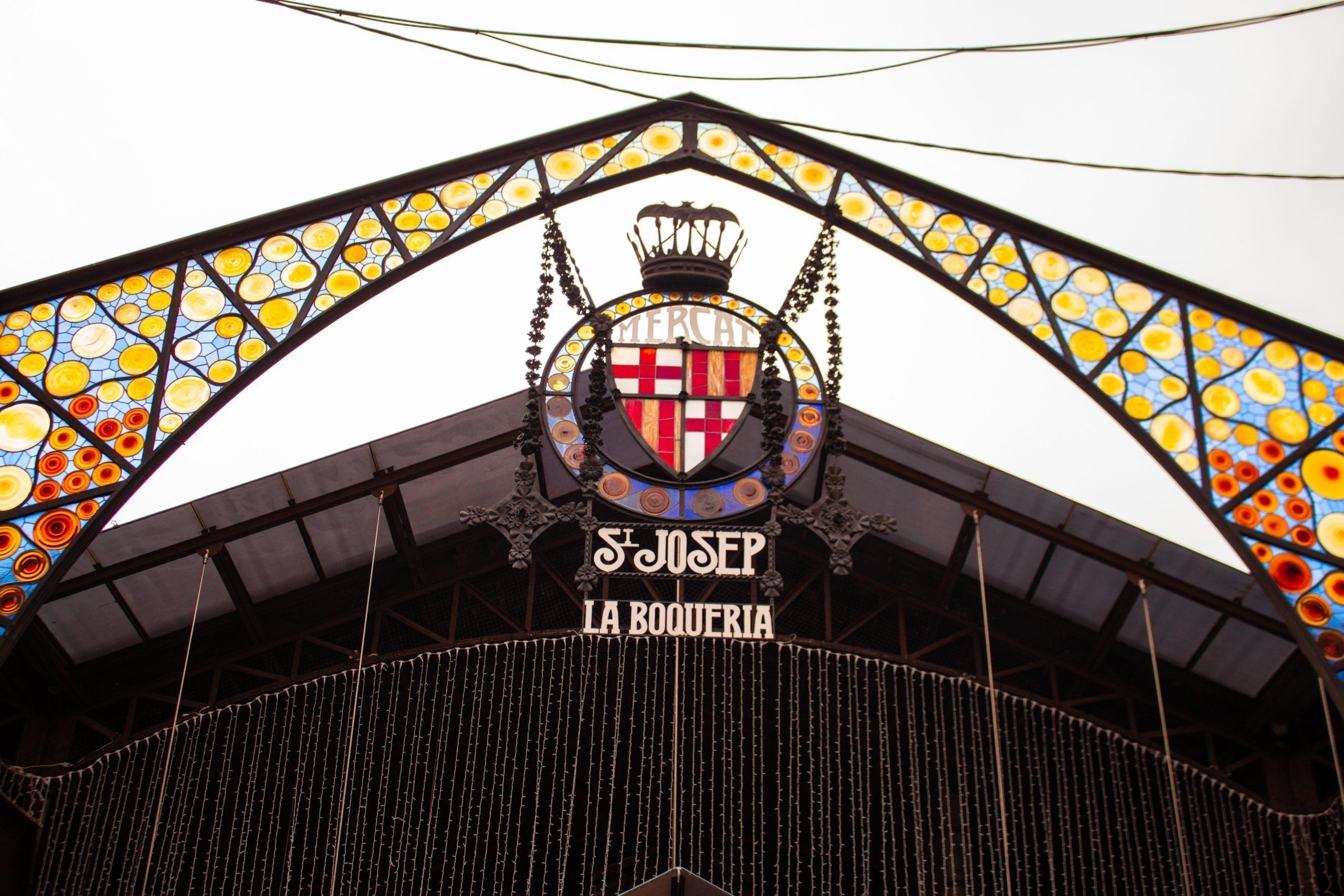 The entrance to La Boqueria Market on Las Ramblas